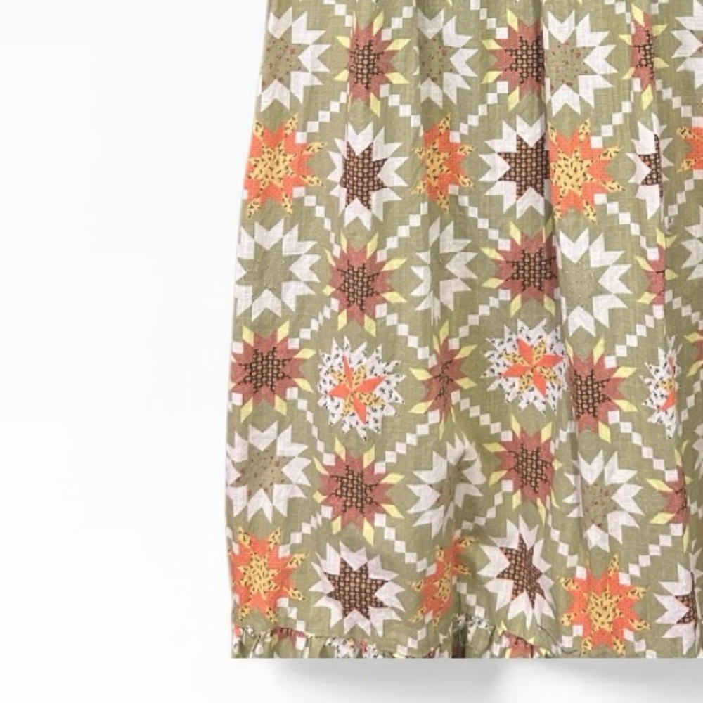 Universal Thread Green Orange Quilt Pattern Maxi … - image 9